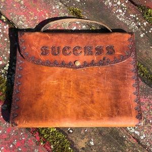 Vintage Tooled Leather Brief Case